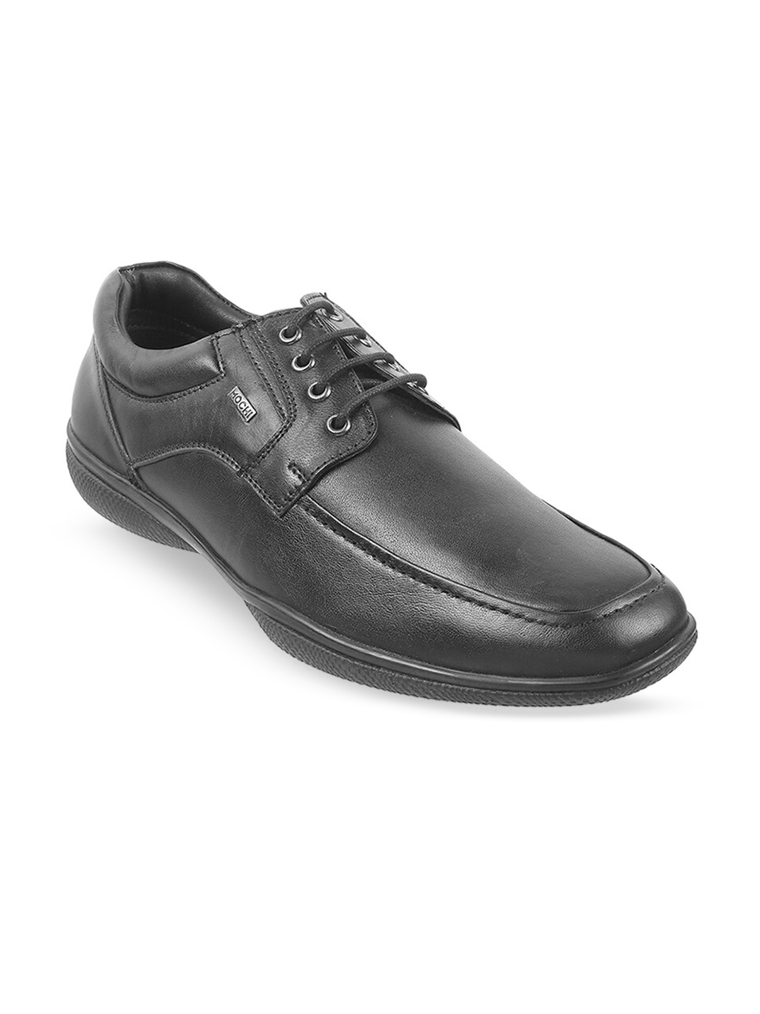 

Mochi Men Textured Leather Formal Derbys, Black