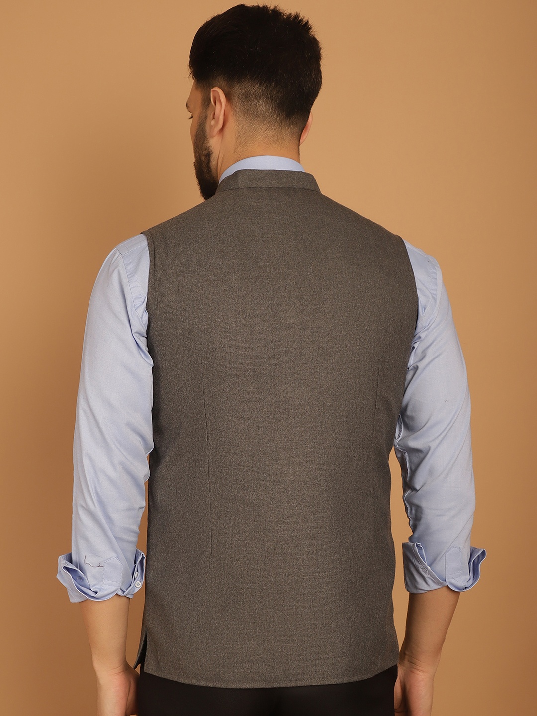 

even Mandarin Collar Nehru Jackets, Grey