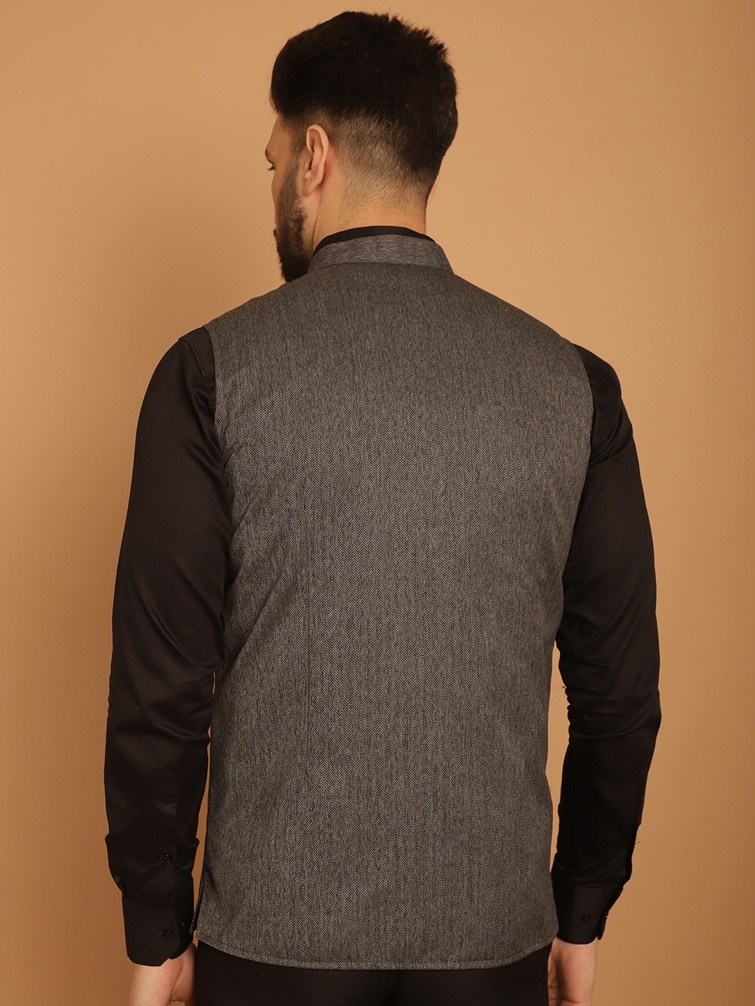 

even Mandarin Collar Nehru Jackets, Grey