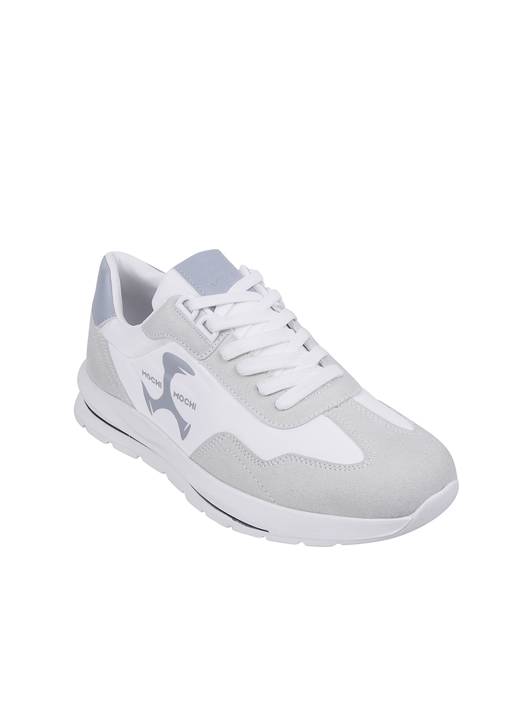 

Mochi Men Round Neck Lace Up Mesh Sneakers, White