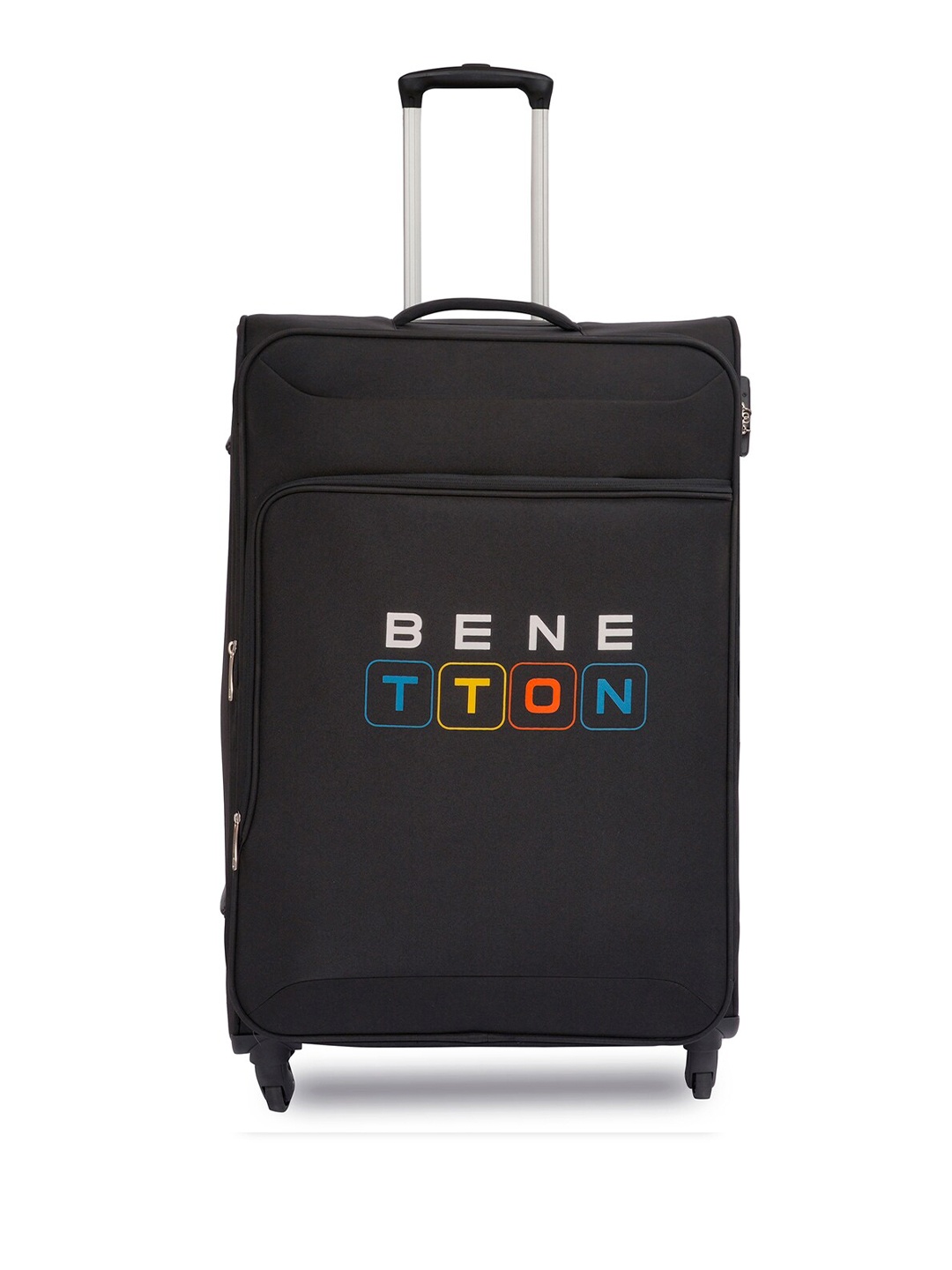 

United Colors of Benetton Macau Printed Soft-Sided Large Trolley Suitcase- 78Cm, Black