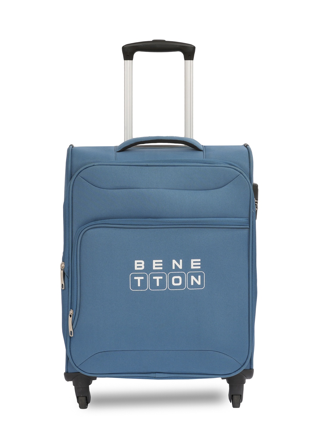 

United Colors of Benetton Macau Printed Soft Sided Cabin Trolley Bag-50 L, Blue