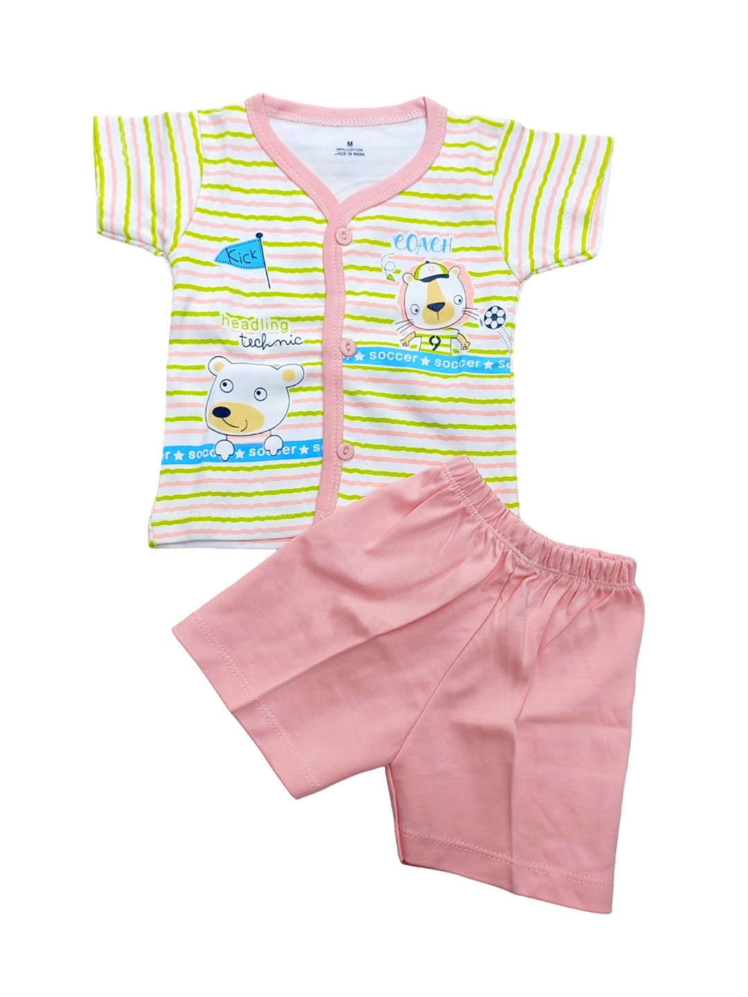 

BAESD Kids Printed Pure Cotton T-shirt With Shorts, Peach