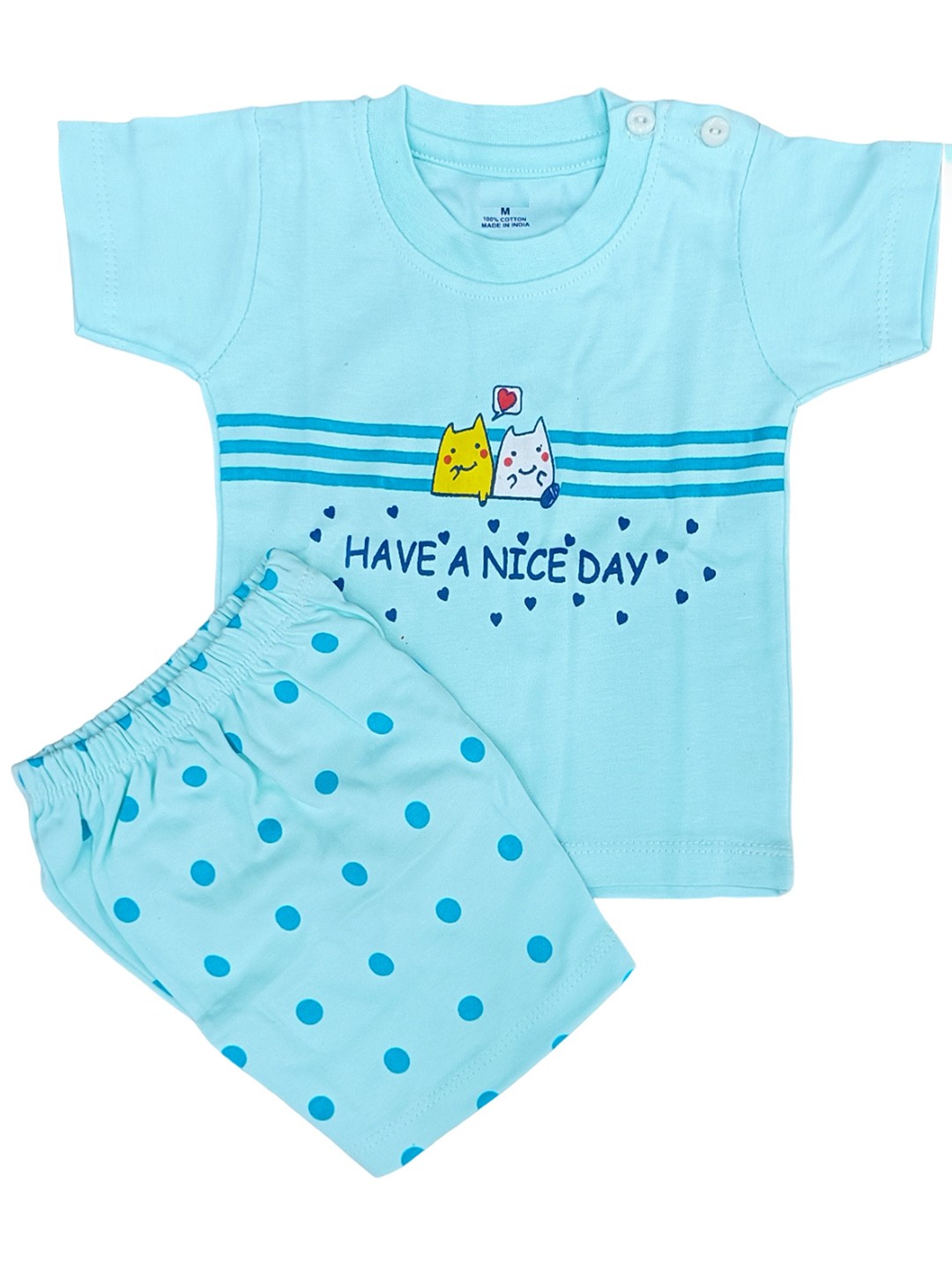 

BAESD Kids Printed Pure Cotton T-shirt with Shorts, Blue