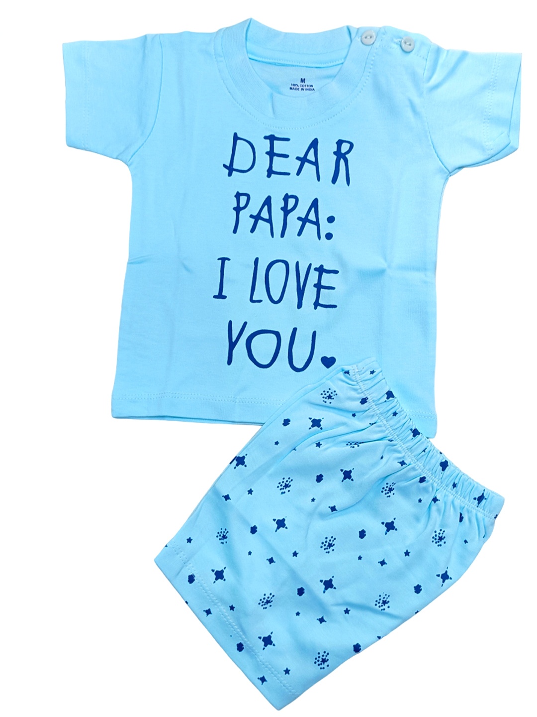 

BAESD Infants Printed Pure Cotton T-shirt With Shorts, Blue