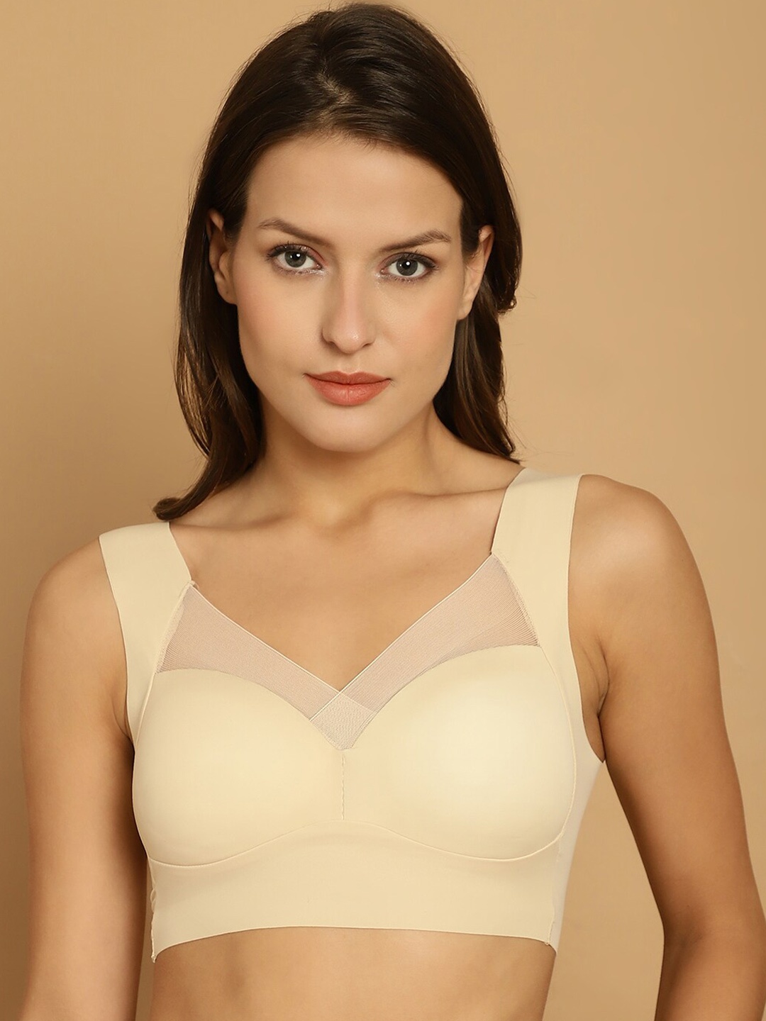 

Friskers Full Coverage Lightly Padded Bra, Beige