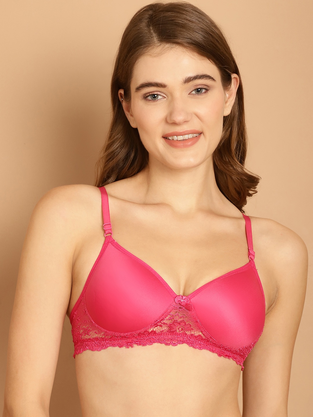 

Friskers Medium Coverage Bralette Bra, Pink