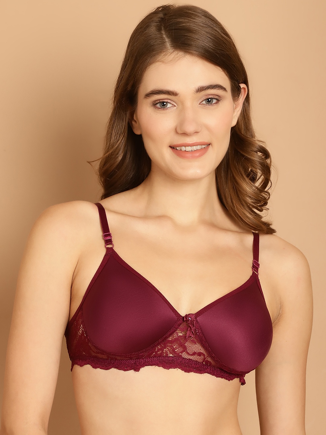 

Friskers Medium Coverage Bralette Bra with All Day Comfort, Purple