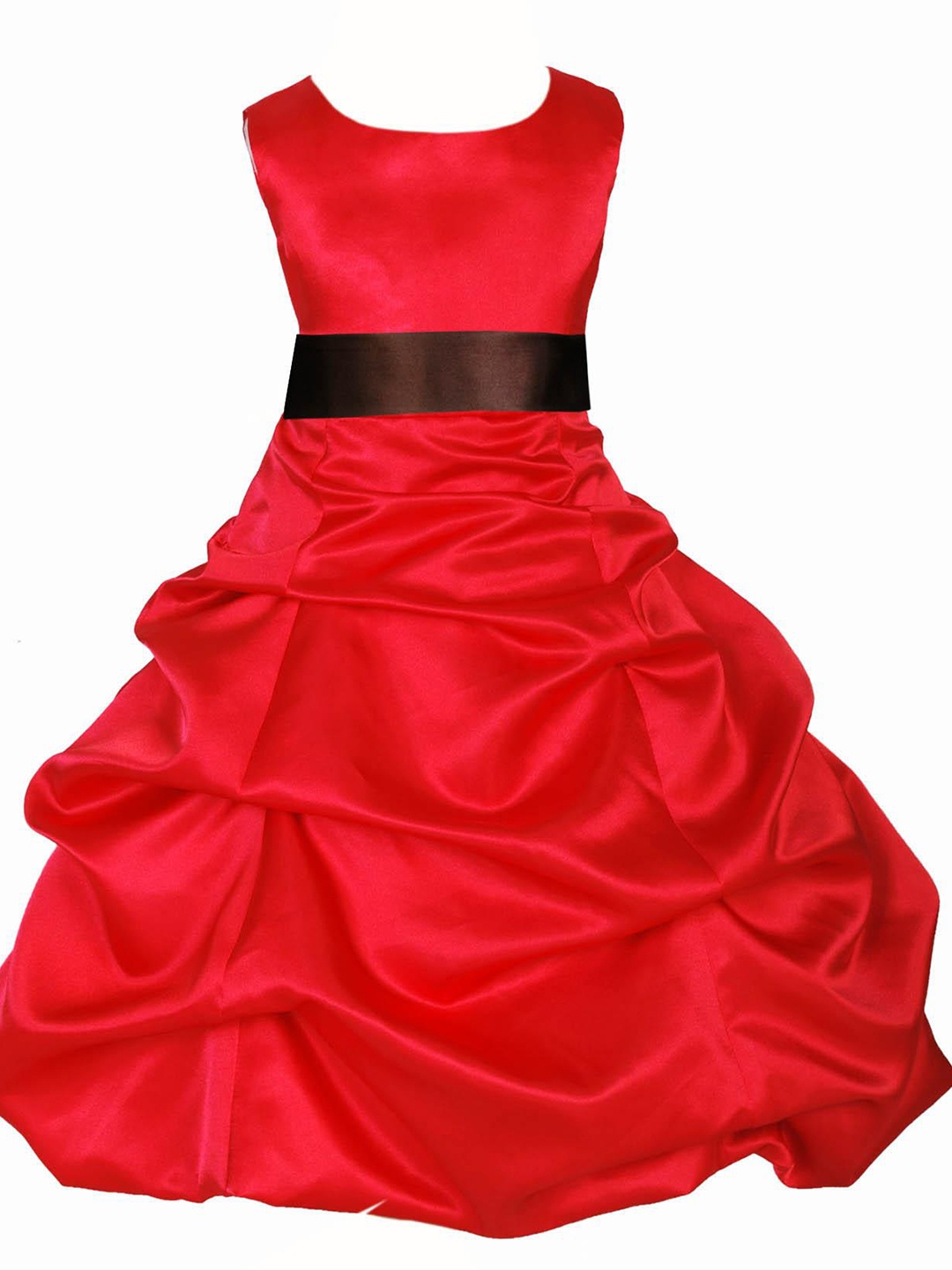 

BAESD Girls Satin Fit & Flare Party Dress, Red