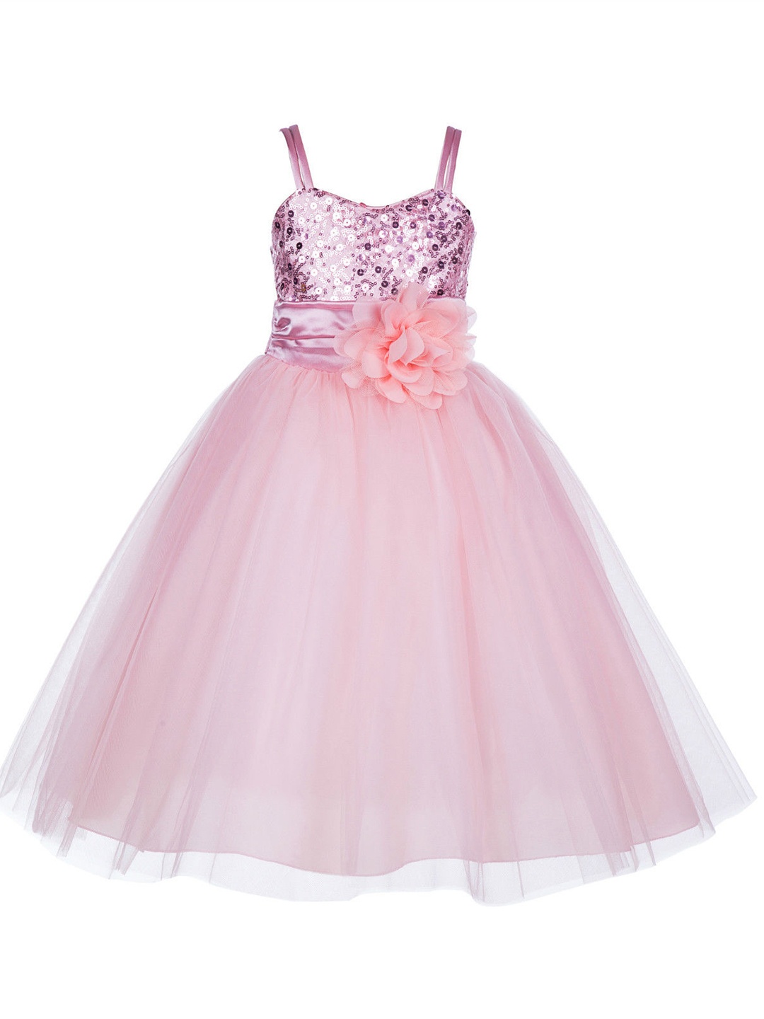 

BAESD Girls Embellished Fit & Flare Party Dress, Pink