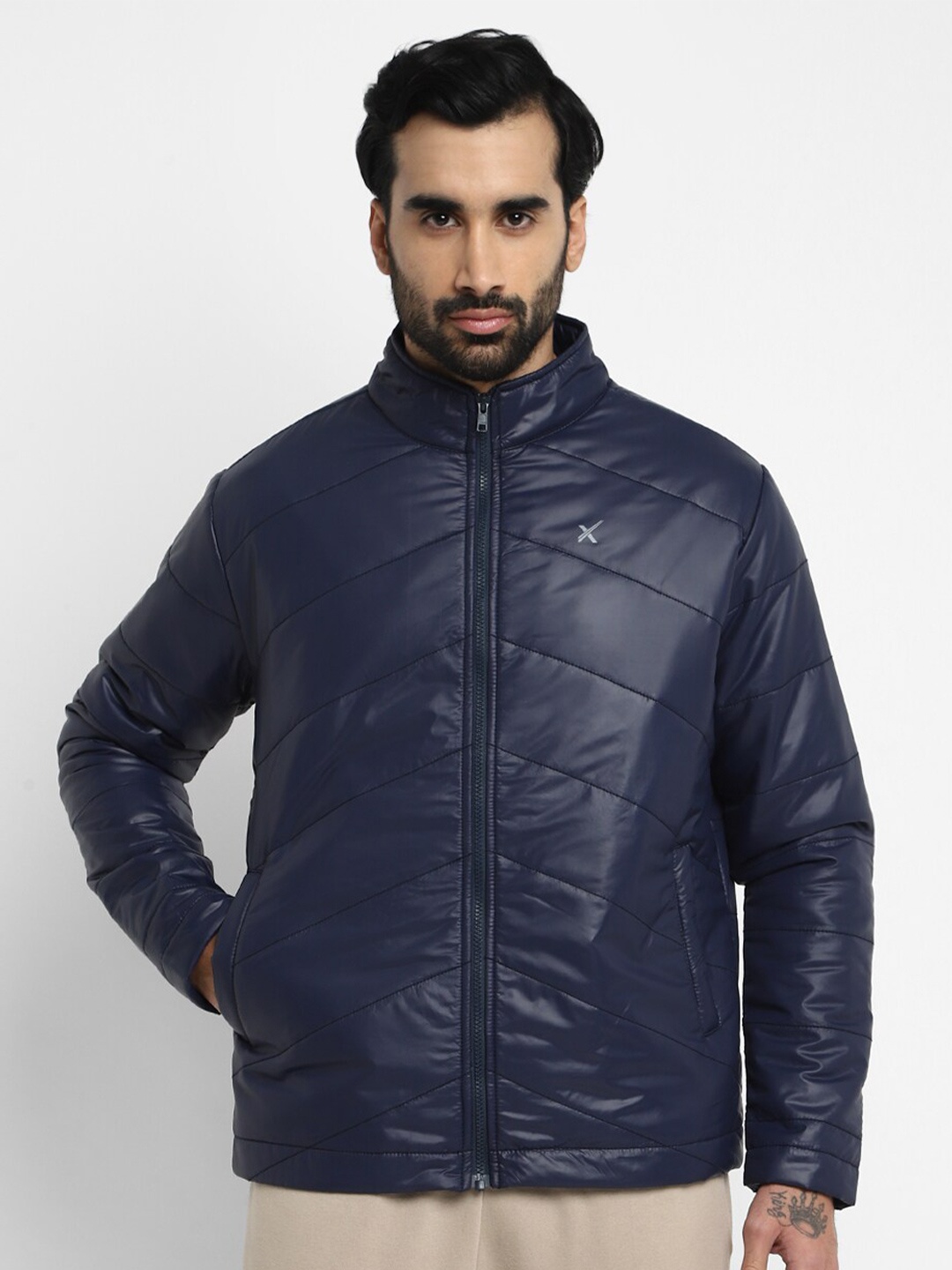 

HRX by Hrithik Roshan Stand Collar Padded Jacket, Navy blue