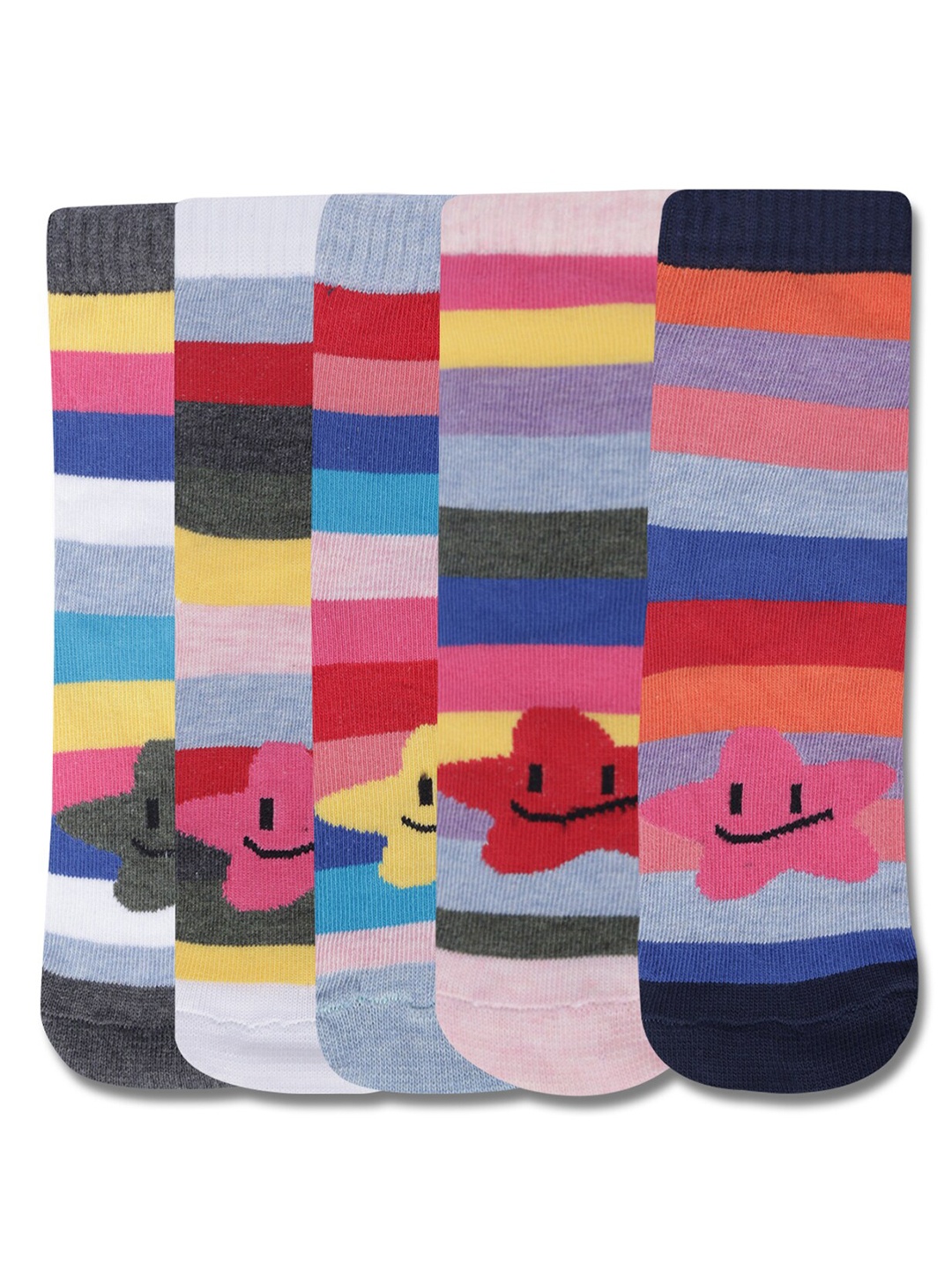 

Dollar Socks Kids Pack Of 5 Assorted Cotton Calf-Length Socks