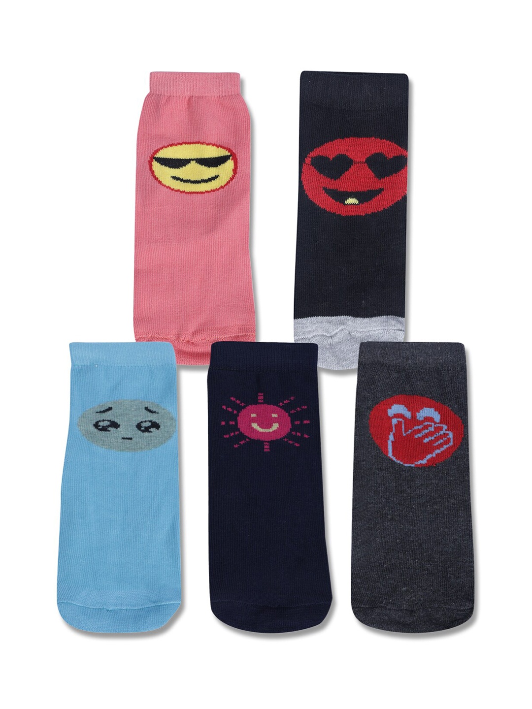 

Dollar Socks Kids Pack Of 5 Patterned Calf Length Cotton Socks, Blue