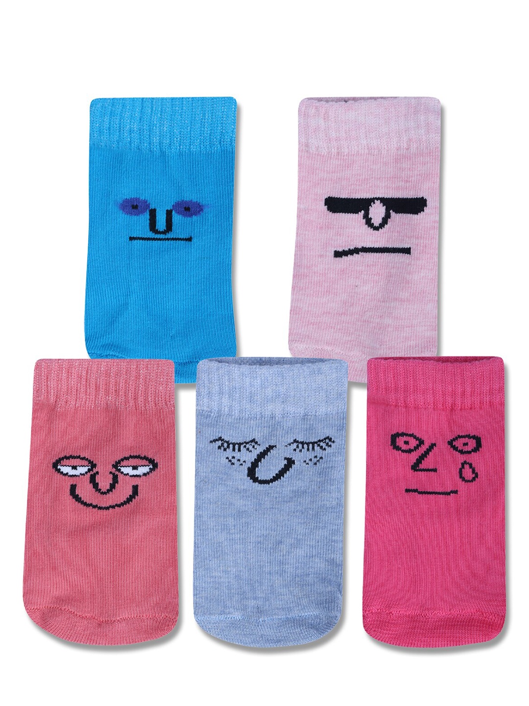 

Dollar Socks Kids Pack Of 5 Patterned Assorted Cotton Calf Length Socks
