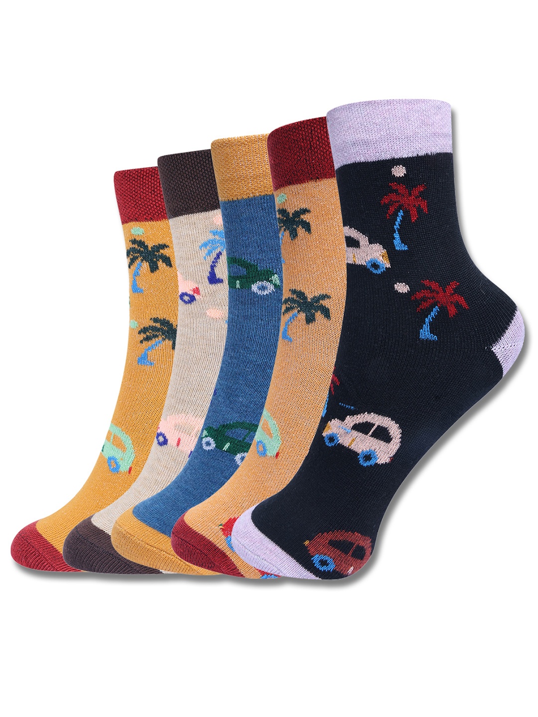 

Dollar Socks Kids Pack Of 5 Assorted Calf-Length Socks