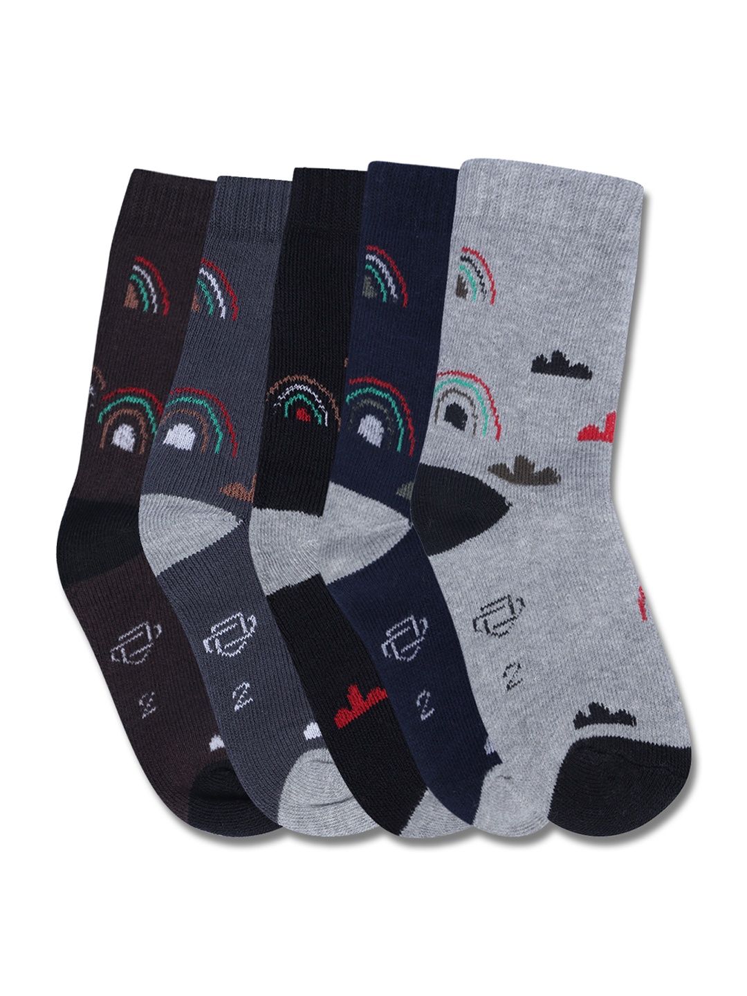 

Dollar Socks Kids Pack Of 5 Cotton Assorted Calf-Length Socks