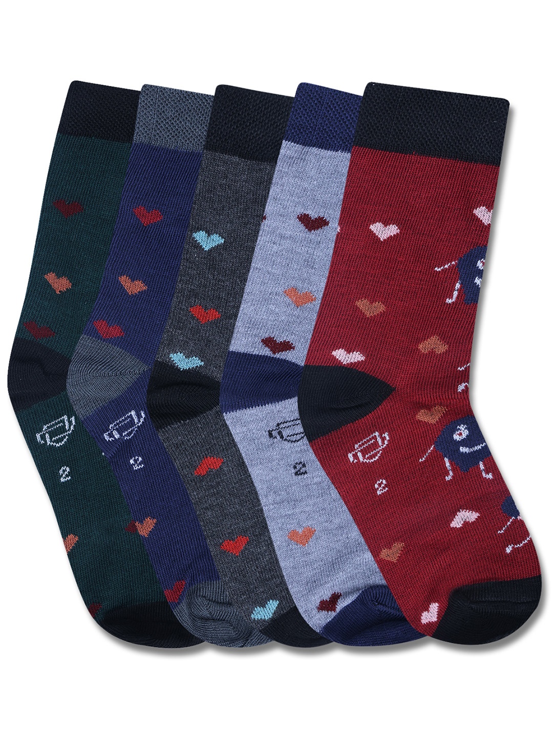 

Dollar Socks Kids Pack of 5 Calf Length Cotton Socks, Assorted