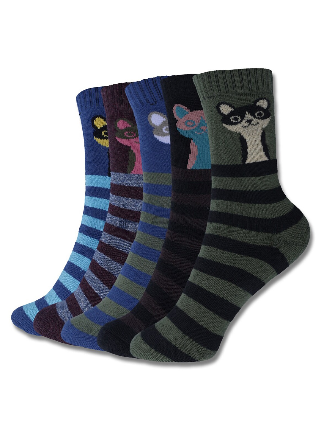 

Dollar Socks Kids Pack Of 5 Assorted Cotton Calf-Length Socks