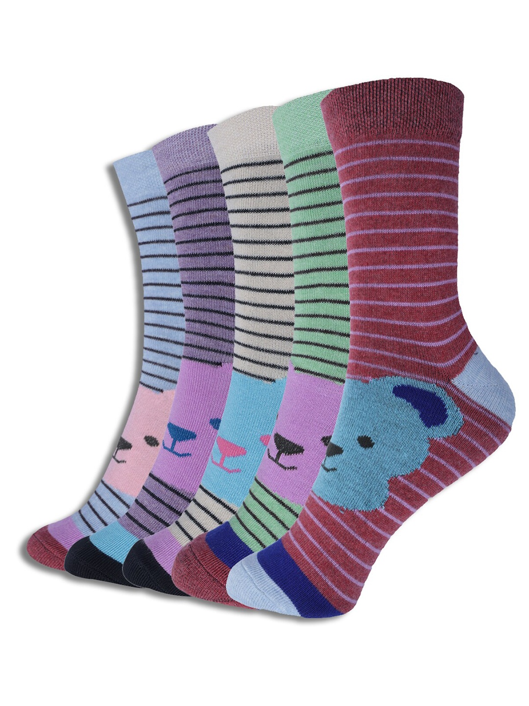 

Dollar Socks Kids Pack Of 5 Assorted Cotton Calf Length Socks