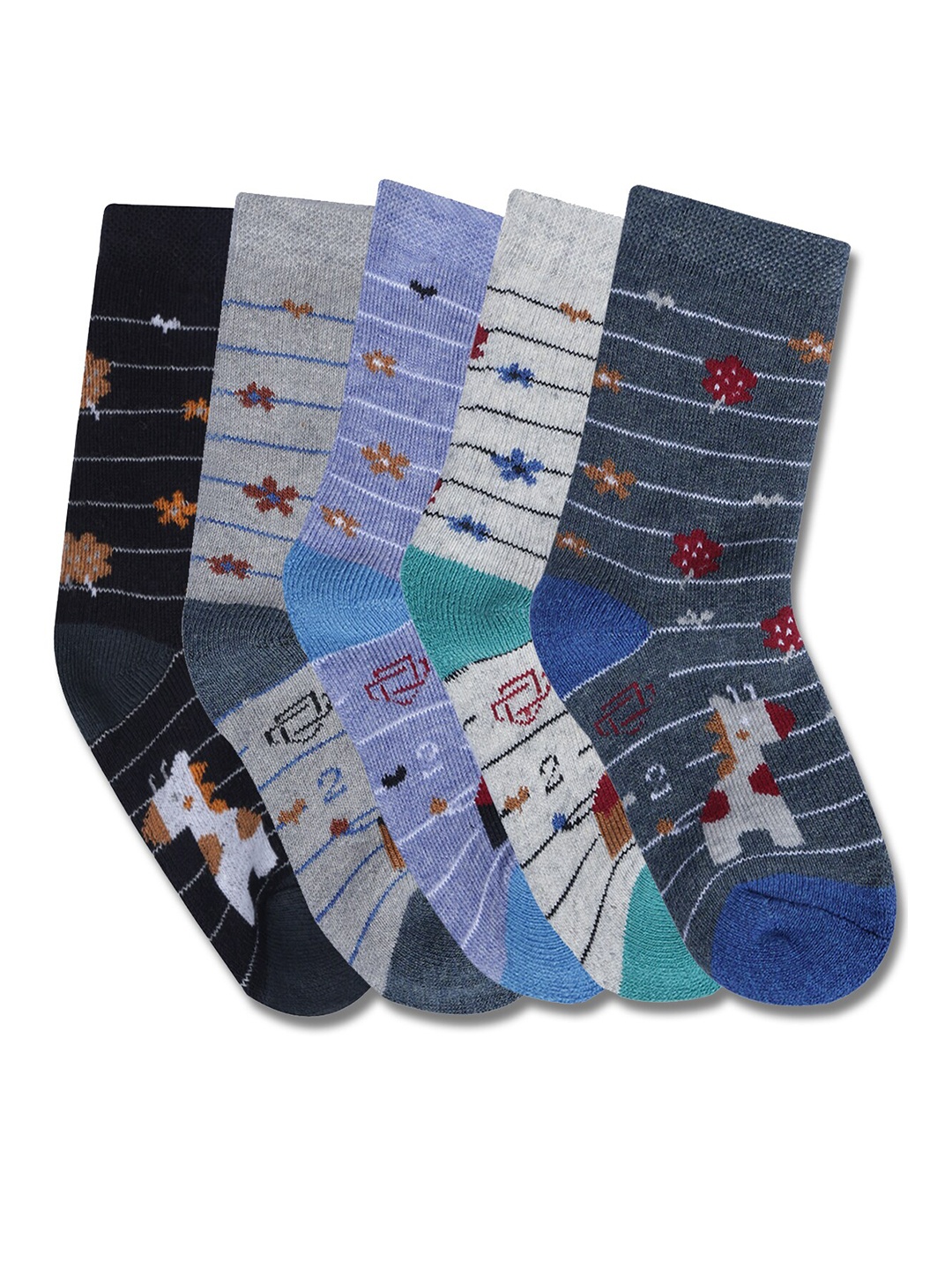 

Dollar Socks Kids Pack Of 5 Assorted Cotton Calf Length Socks