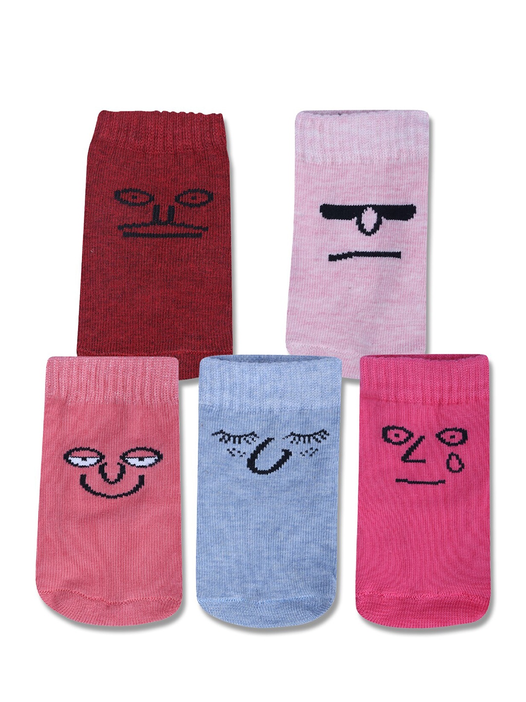 Dollar Socks Kids Pack Of 5 Assorted Cotton Ankle Length Socks
