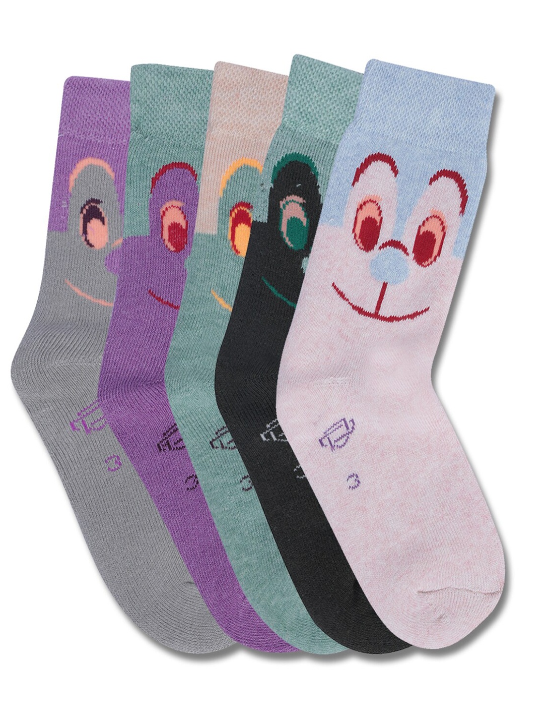 Dollar Socks Kids Pack Of 5 Assorted Calf Length Socks