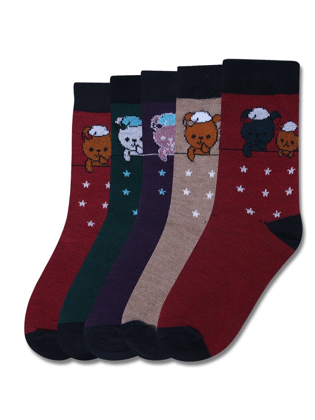 

Dollar Socks Kids Pack Of 5 Assorted Cotton Calf-Length Socks