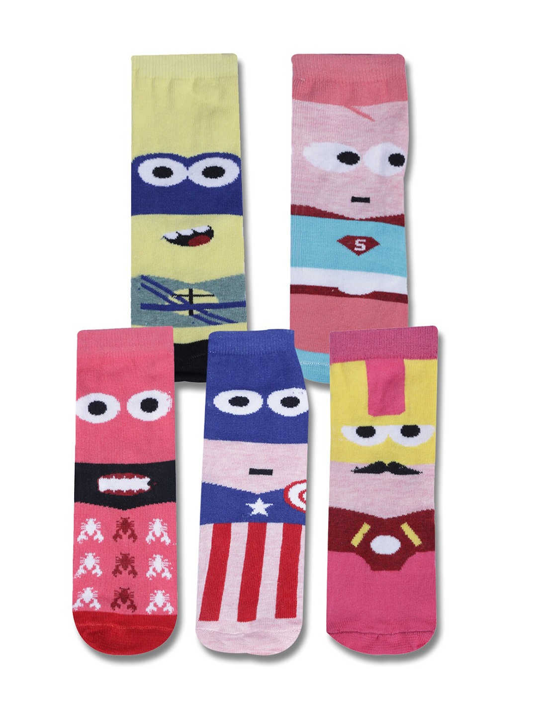 

Dollar Socks Kids Pack Of 5 Assorted Cotton Ankle-Length Socks