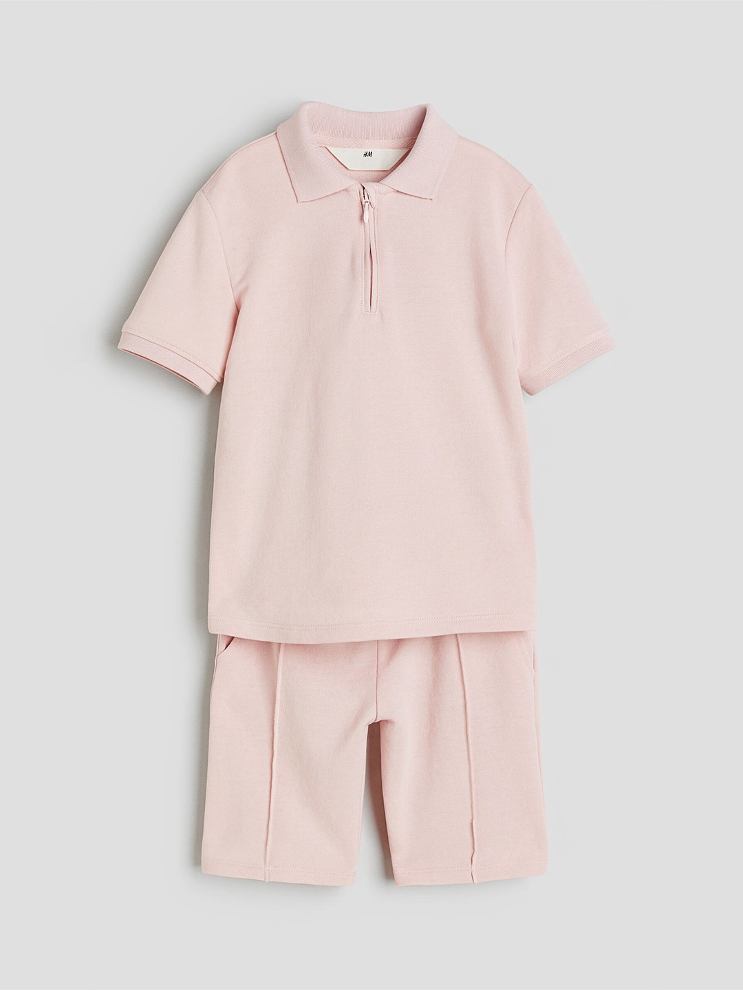 

H&M Boys 2-Piece Polo Shirt and Shorts Set, Pink