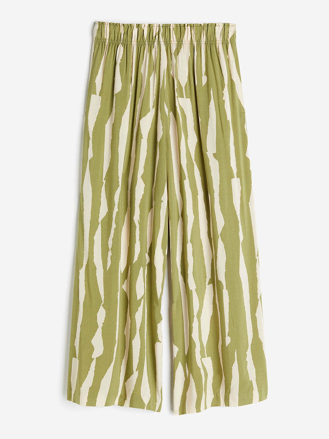 

H&M Women Printed Wide trousers, Green