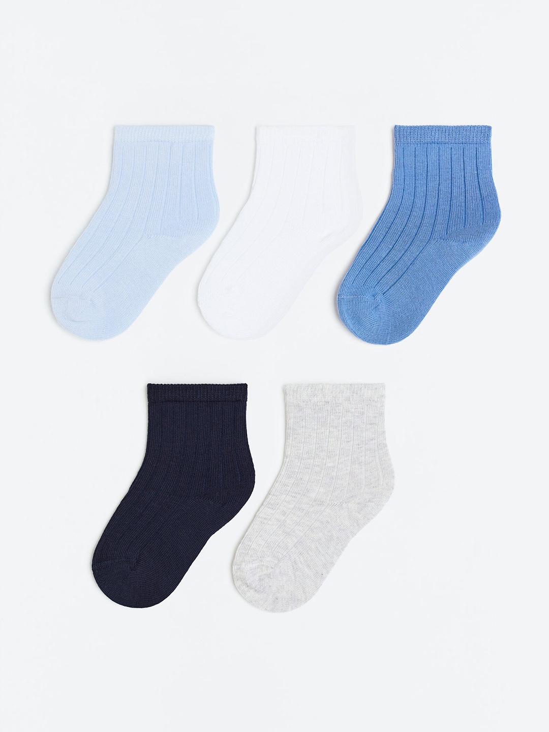 

H&M Boys 5-Pack Textured-Knit Socks, Blue