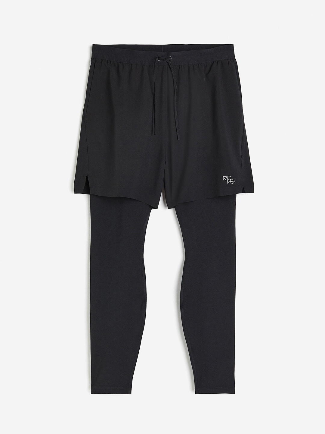 

H&M Men DryMove Double-Layered Running Shorts, Black