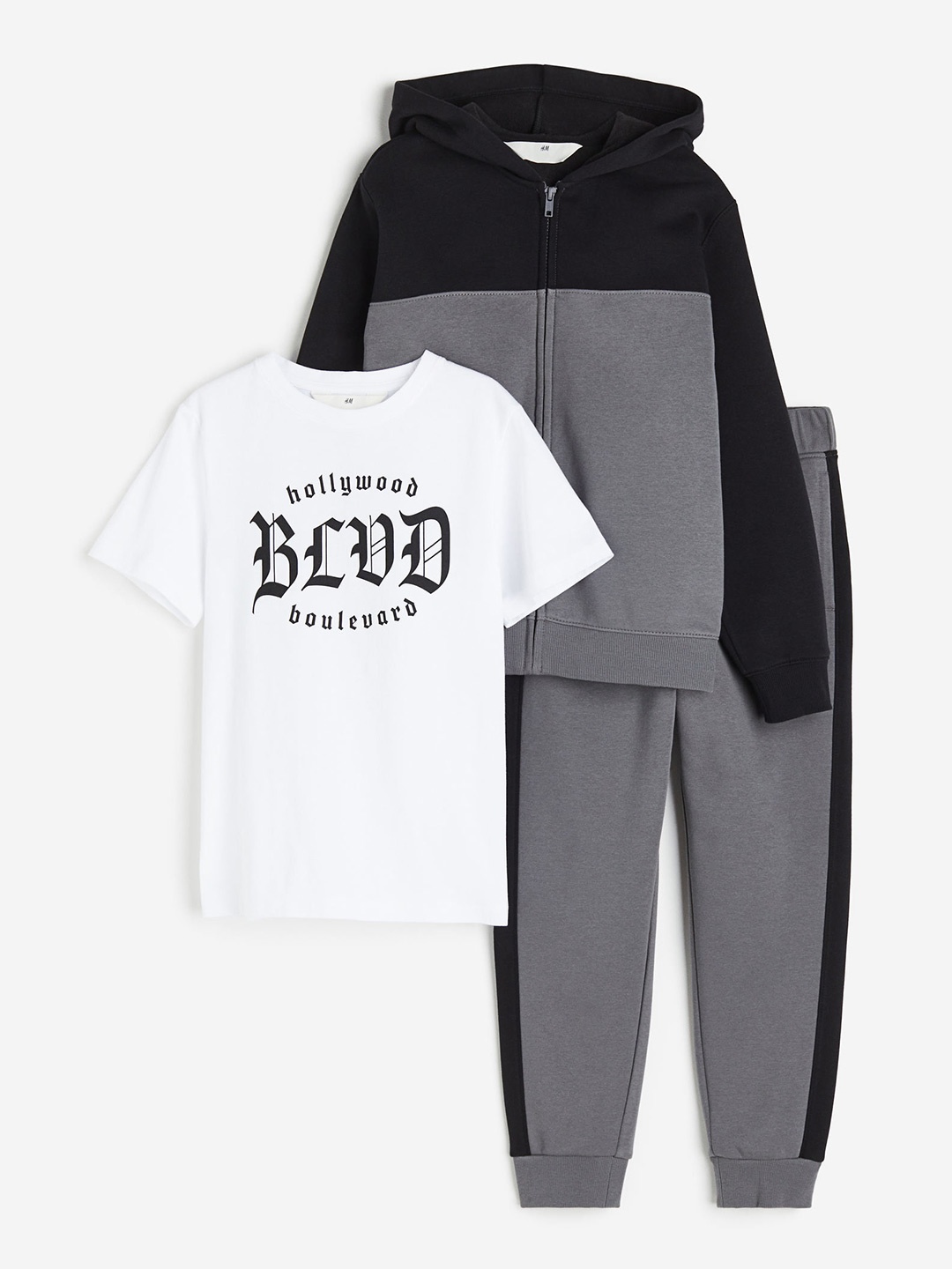 

H&M Boys 3-Piece Printed Set, Grey