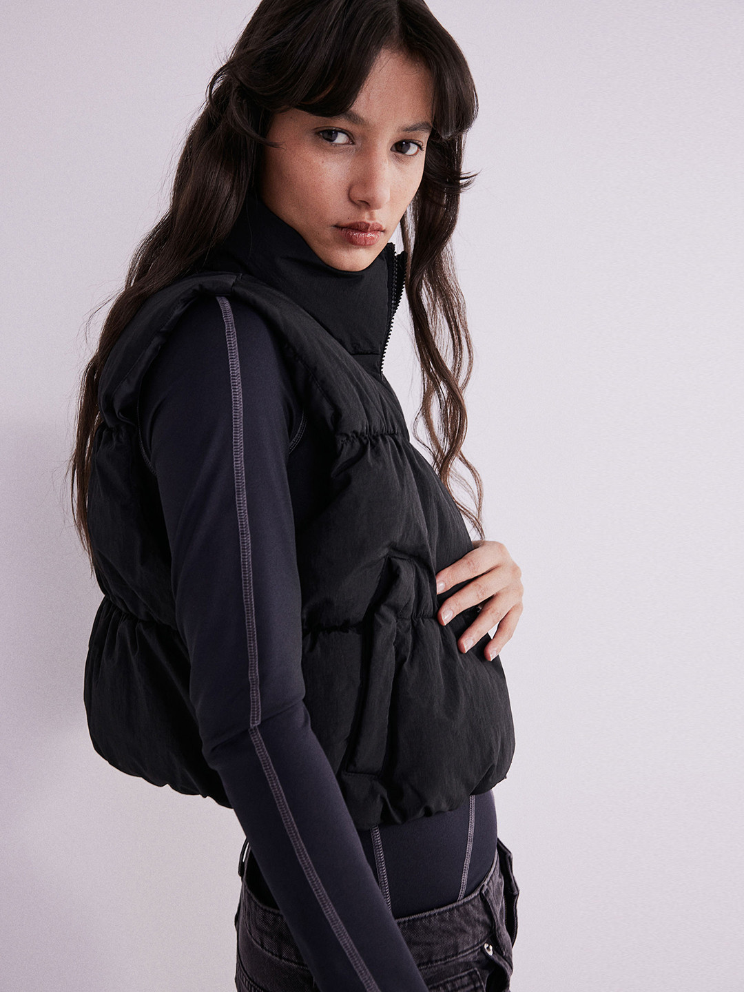 

H&M Puffer Gilet, Black