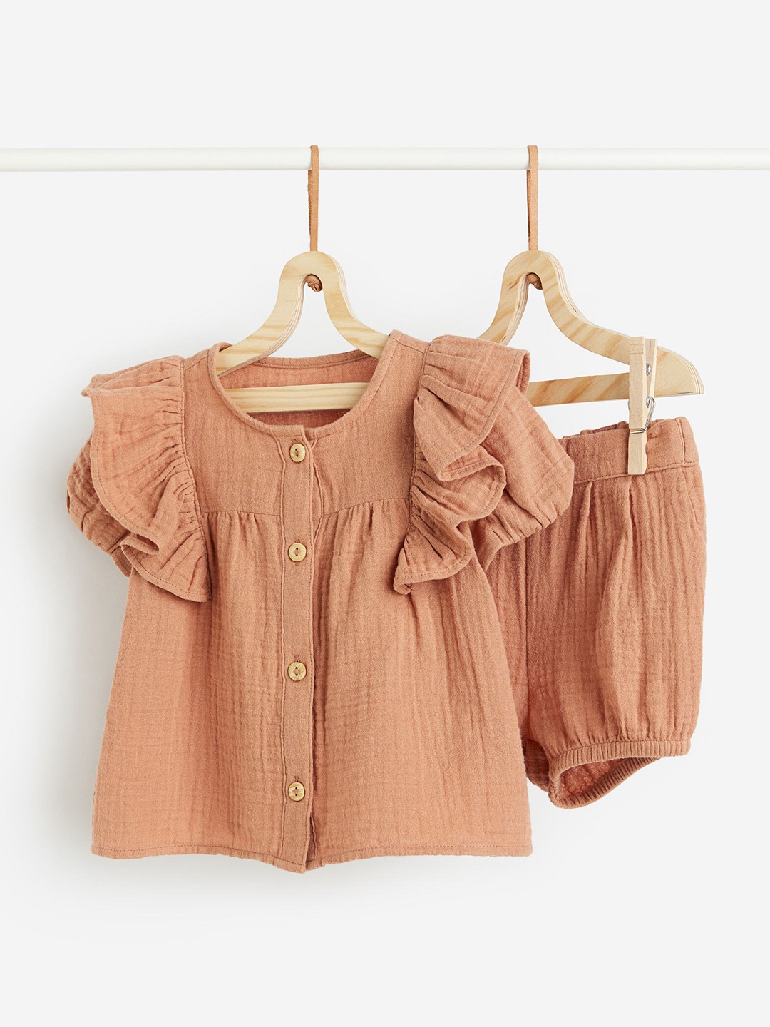 

H&M Girls Pure Cotton 2-Piece Set, Orange