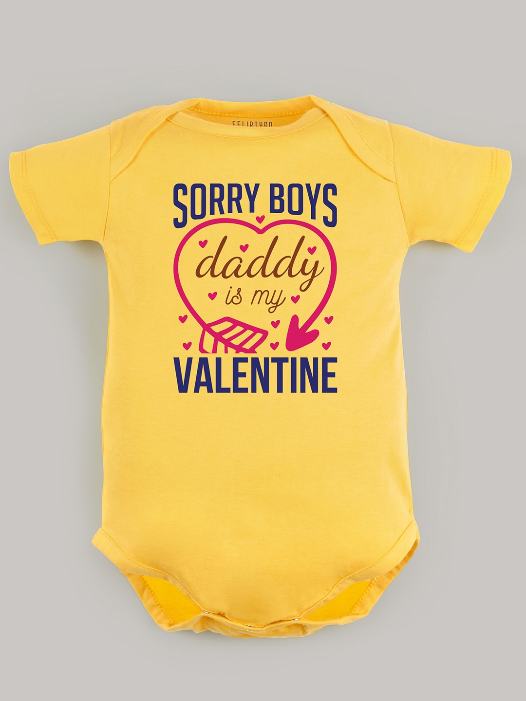 

FFLIRTYGO Infants Typography Printed Pure Cotton Bodysuit, Yellow