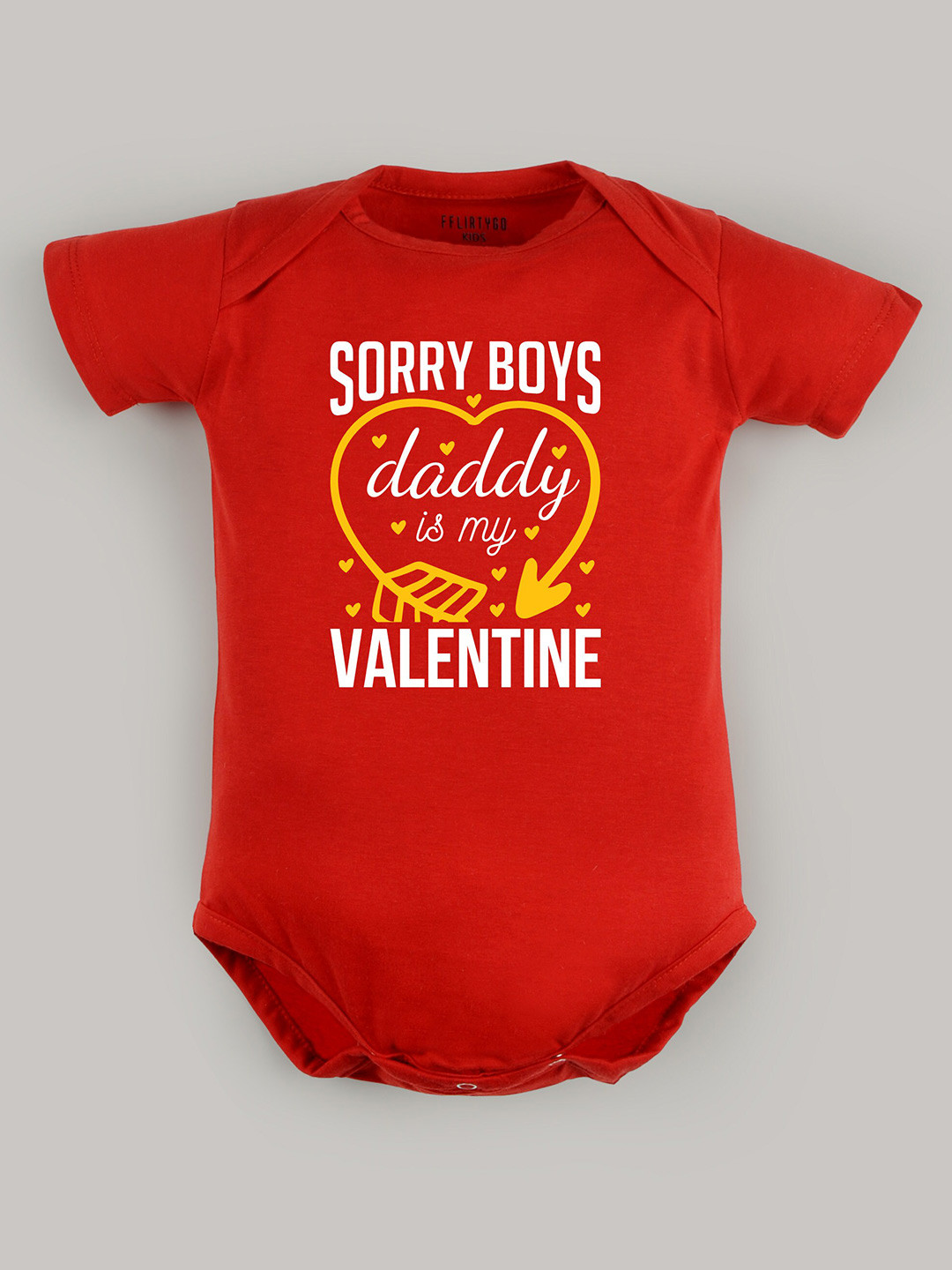 

FFLIRTYGO Infant Girls Typography Printed Cotton Bodysuit, Red