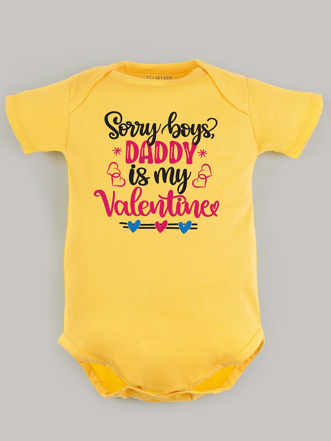 

FFLIRTYGO Infants Typography Printed Pure Cotton Bodysuit, Yellow