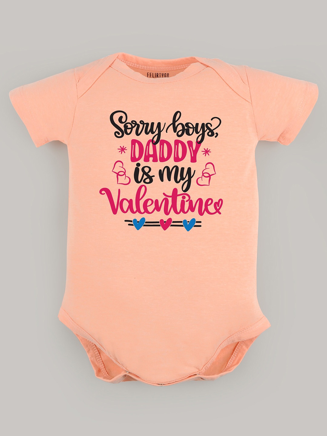 

FFLIRTYGO Infants Printed Pure Cotton Bodysuit, Peach
