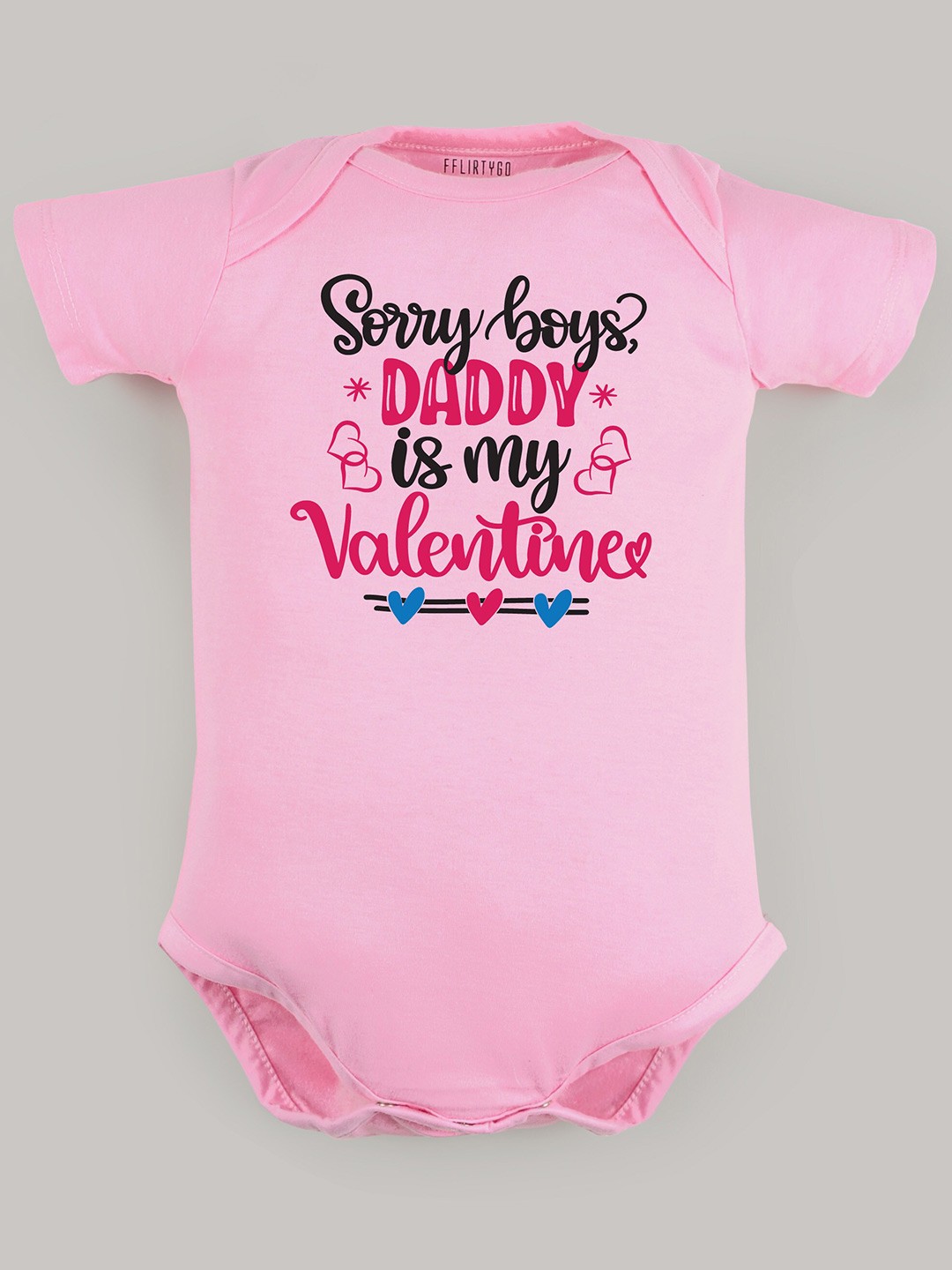 

FFLIRTYGO Infant Girls Printed Pure Cotton Valentine's Day Special Bodysuit, Pink