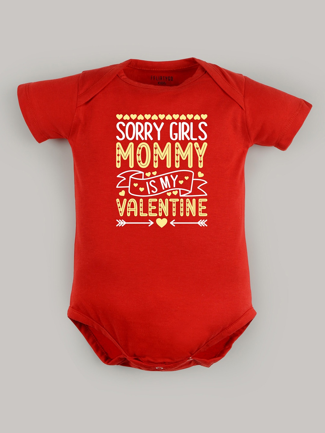 

FFLIRTYGO Infants Typography Printed Pure Cotton Bodysuit, Red