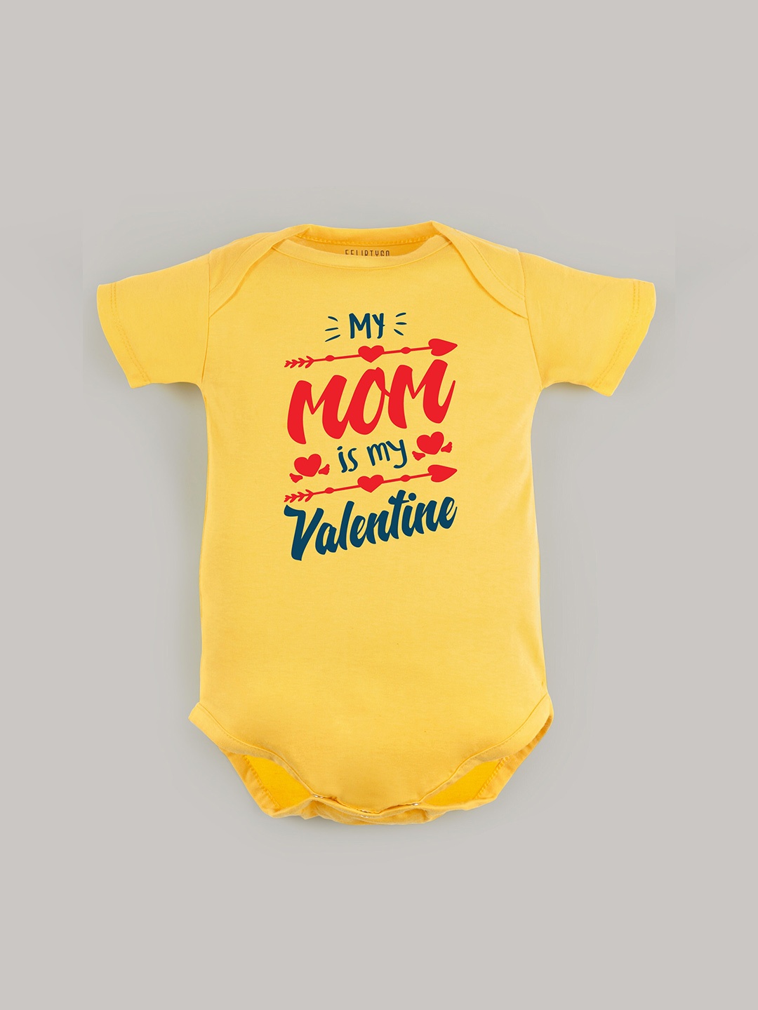

FFLIRTYGO Infants Typography Printed Pure Cotton Bodysuit, Yellow