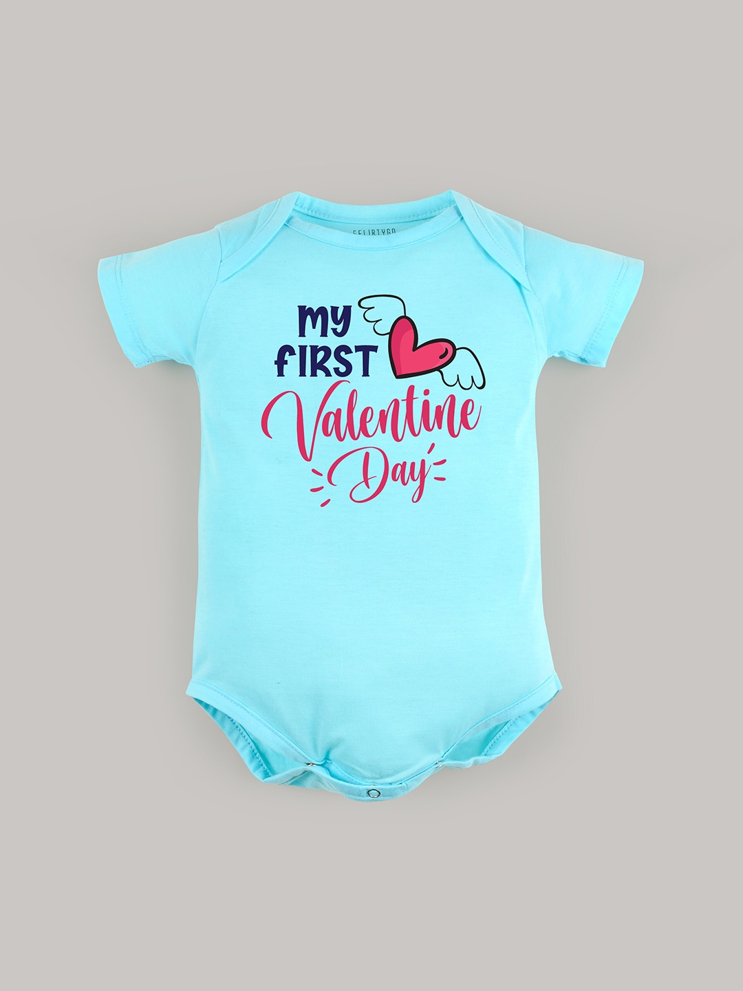 

FFLIRTYGO Infants Printed Pure Cotton Bodysuit, Turquoise blue