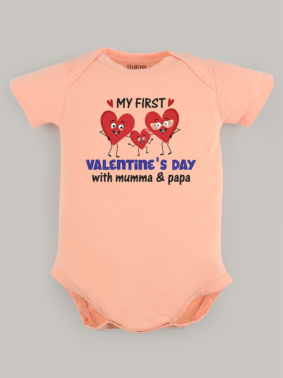 

FFLIRTYGO Infants Printed Pure Cotton Bodysuit, Peach