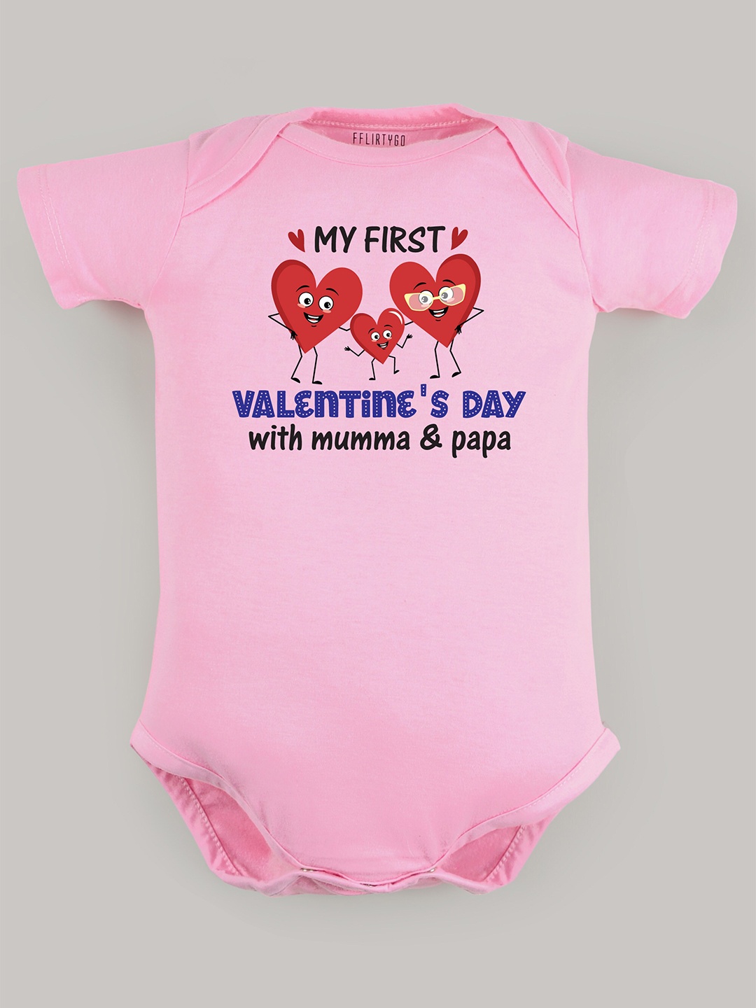 

FFLIRTYGO Infants Kids Typography Printed Pure Cotton Bodysuit, Pink