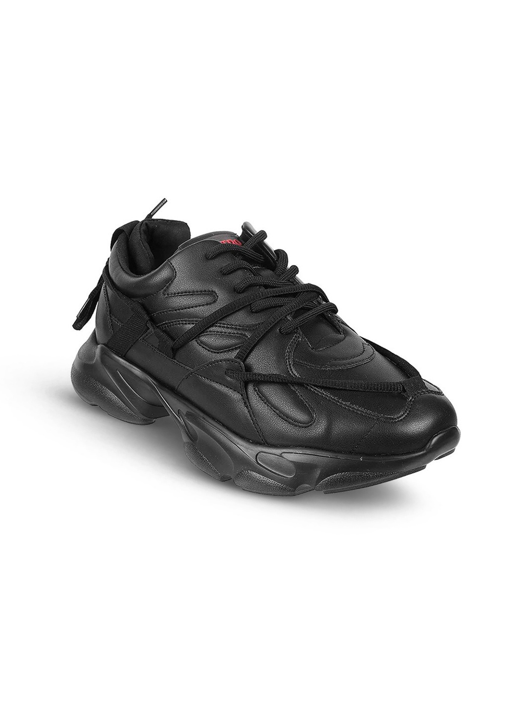 

Metro Men Textured Round Toe Mesh Sneakers, Black