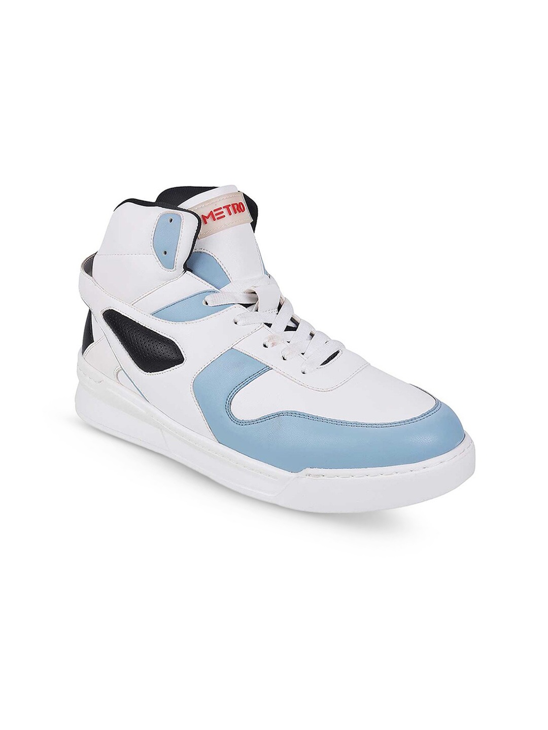 

Metro Men Colourblocked Round Toe Mesh Sneakers, White
