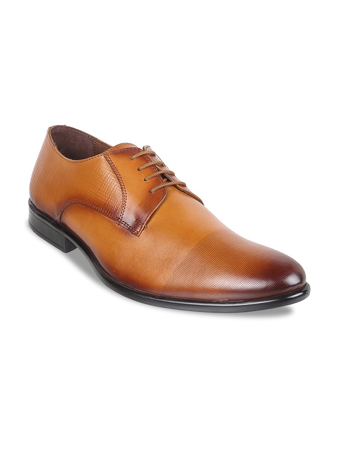 

Metro Men Textured Lace-Up Derby's Formal Shoes, Tan