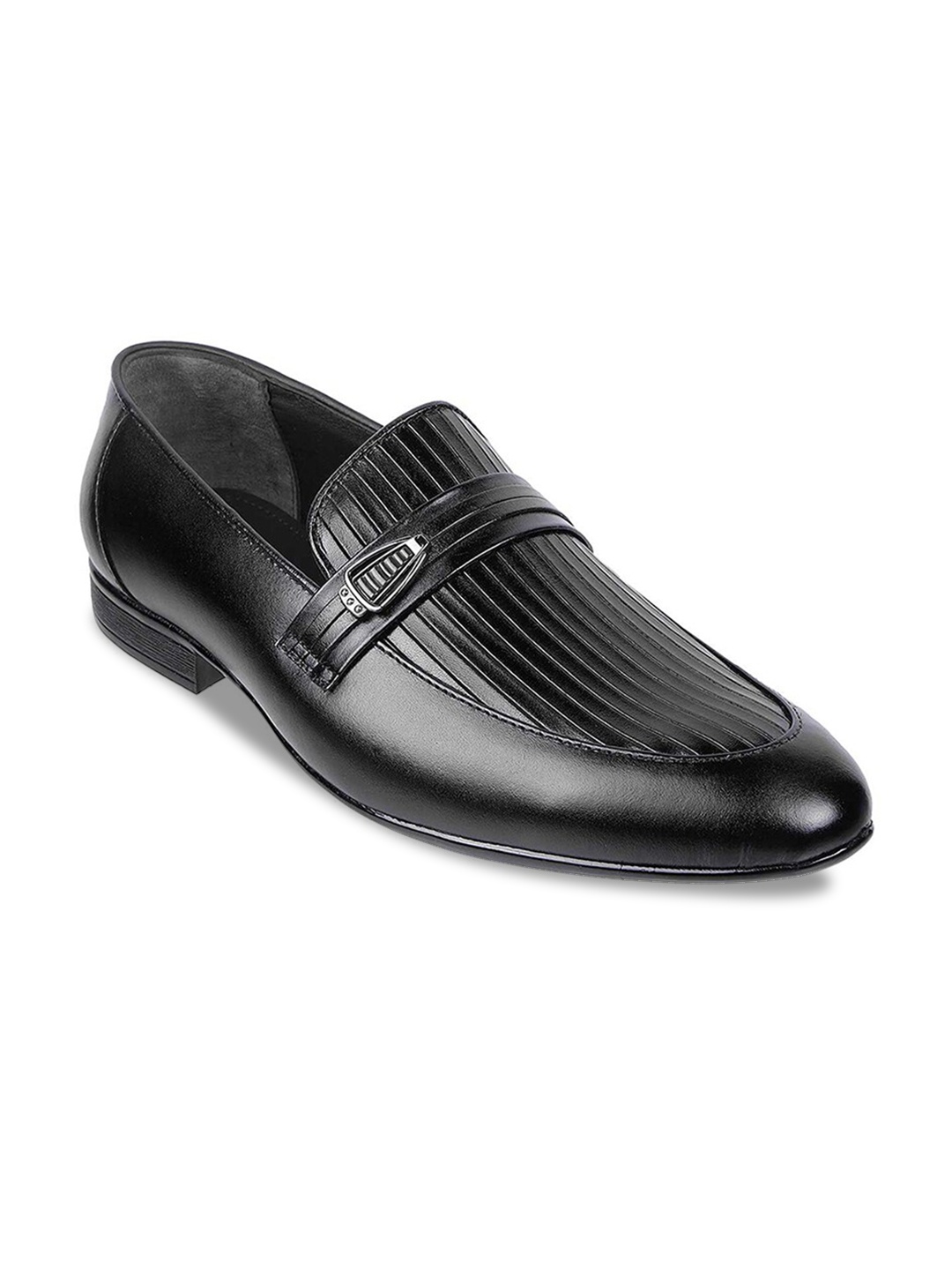 

Metro Men Textured Leather Slip-On Loafers, Black