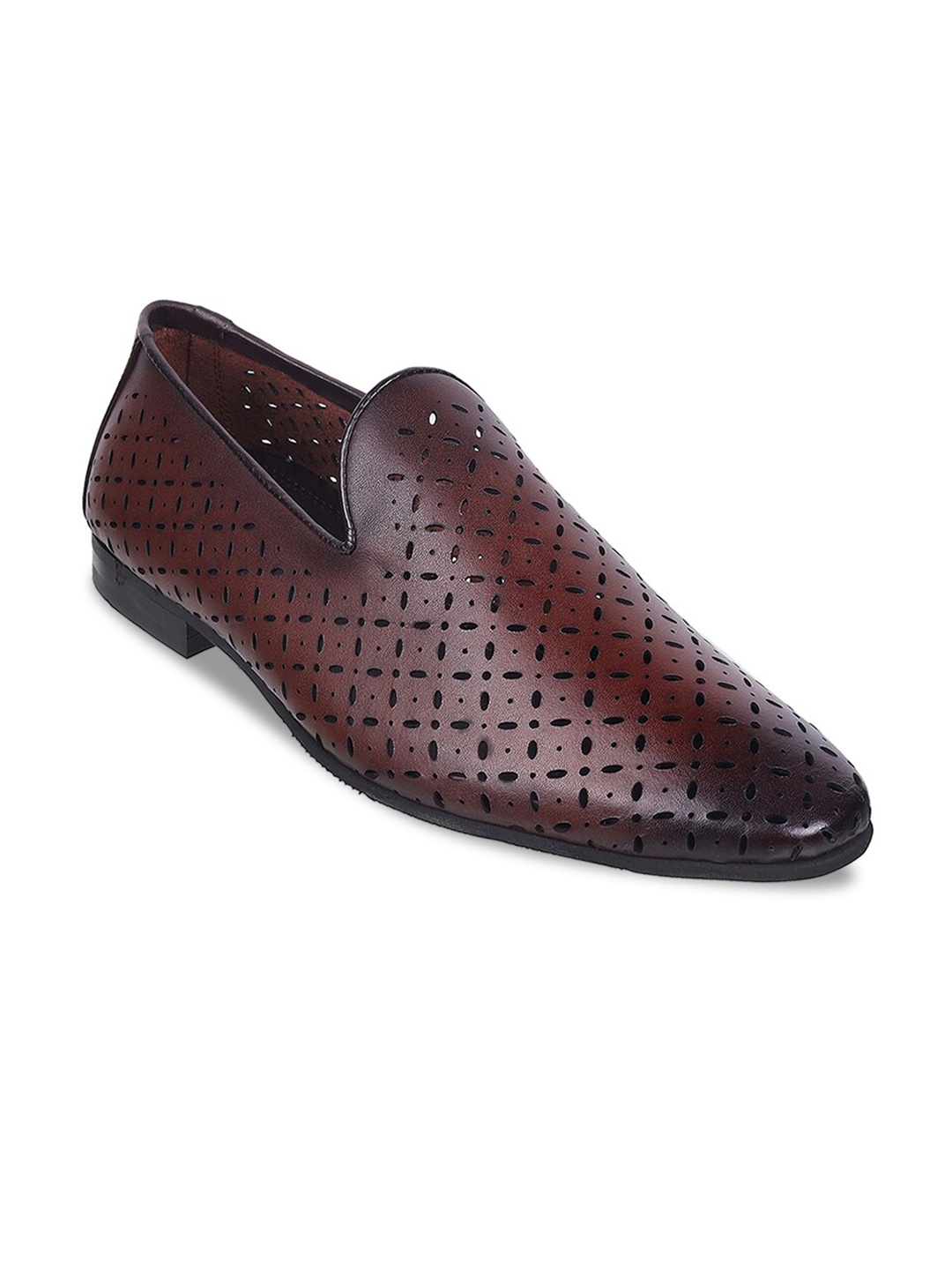 

Metro Men Textured Leather Formal Loafers, Tan